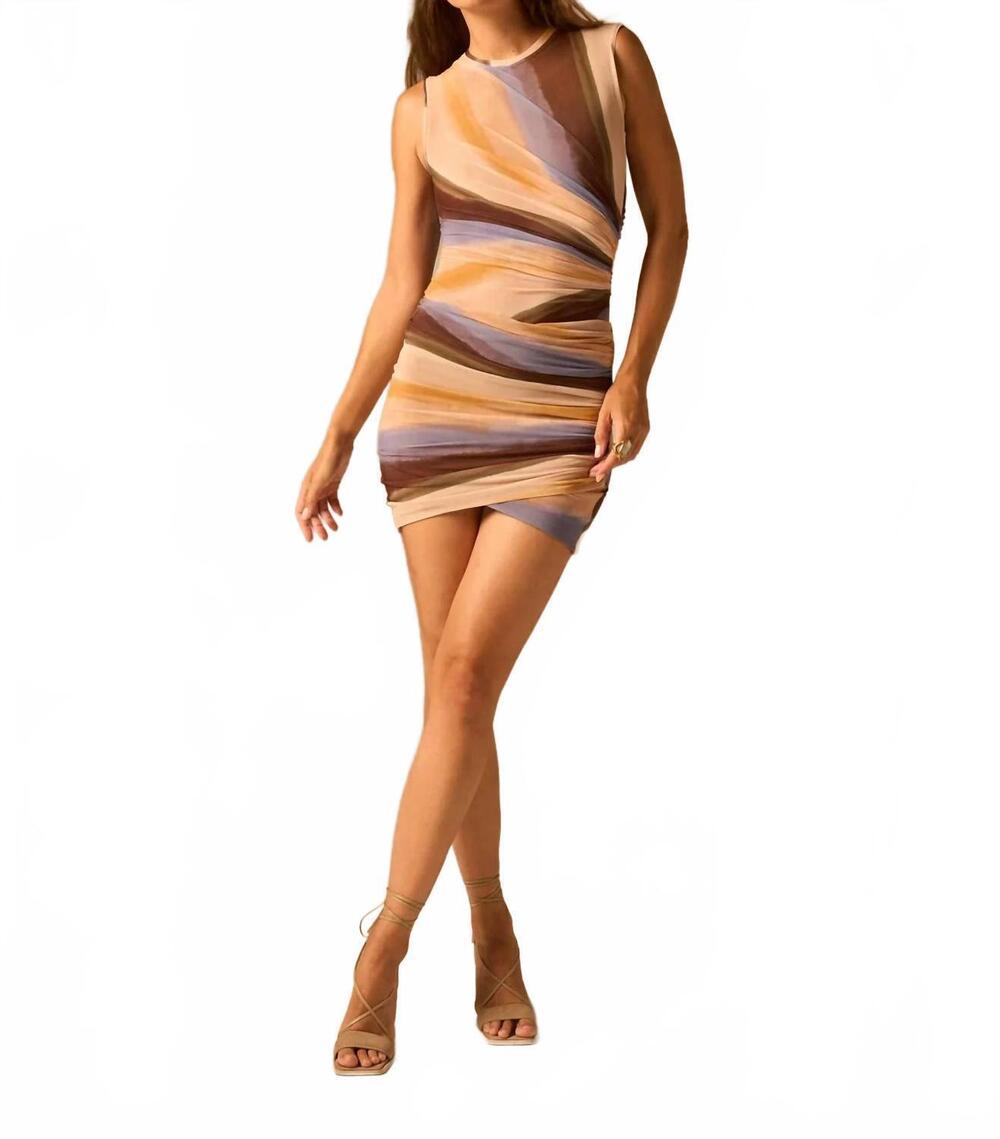 NEW JUST BEE QUEEN etta bodysuit in warm multi-stripe print